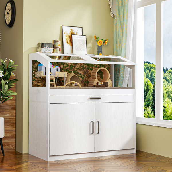View of Latitude Run® Wood Hamster Cage With Storage Cabinet & Reviews | Wayfair